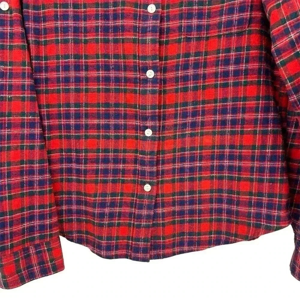 Lucky Brand Women's Plaid Flannel Button-Up Shirt Red Size S - Picture 4 of 9